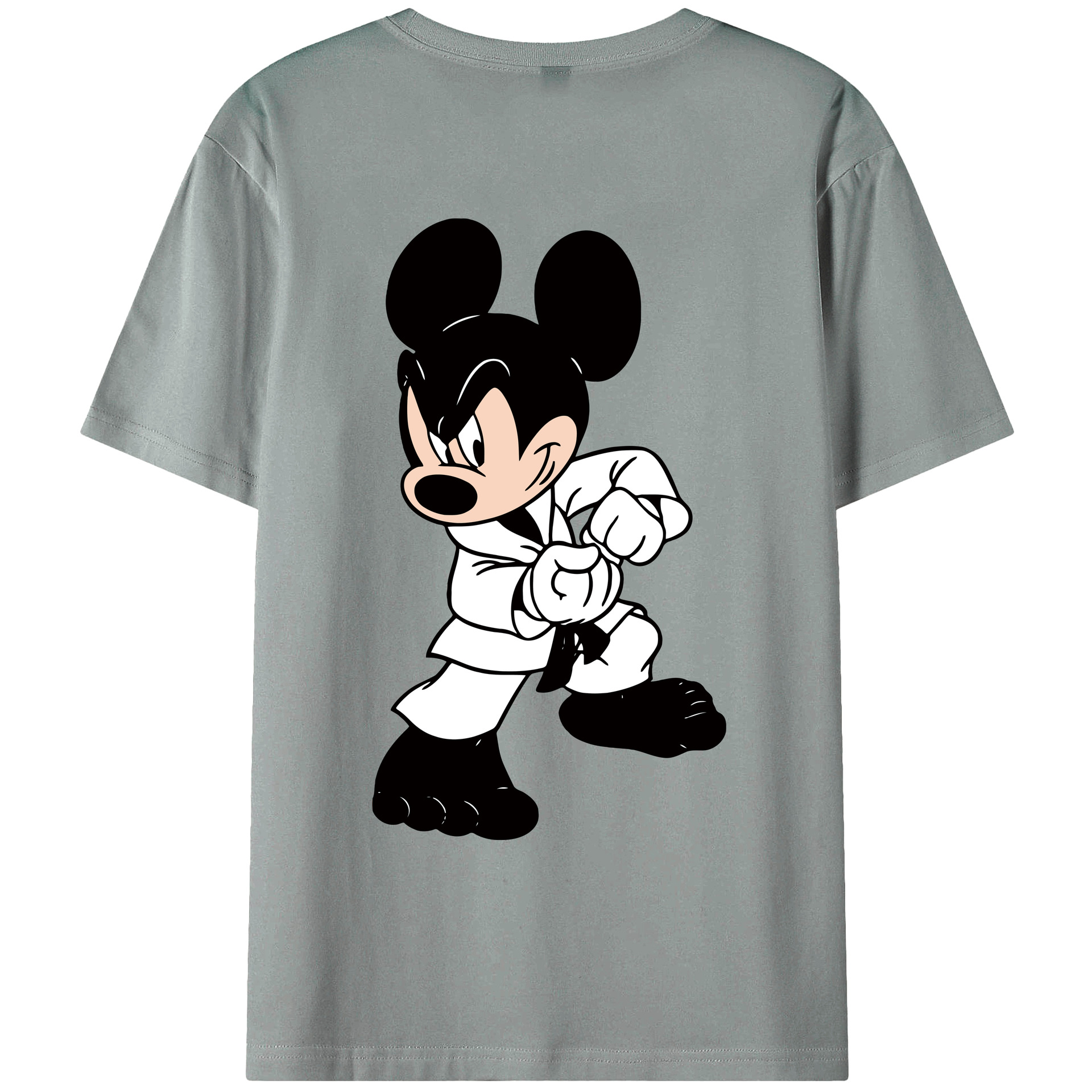 ミッキーマウス Mickey Mouse 綿100％ メンズ半袖Tシャツ（バックプリント） 通気性